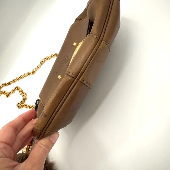Gucci Small Brown Fur Accent Smilia Bag